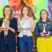 Vencedoras da categoria Grande Propriedade do Prêmio Mulheres do Agro celebram sua conquista durante a cerimônia de premiação em São Paulo. Crédito: divulgação - Bayer