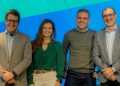 Divulgação Elanco
Da direita para a esquerda: Paulo Planez, Diretor Global de Sustentabilidade da MBRF, Henrique Borges, Diretor de Compras da Danone Brasil, Renata Fernandes, gerente de Sustentabilidade da Elanco